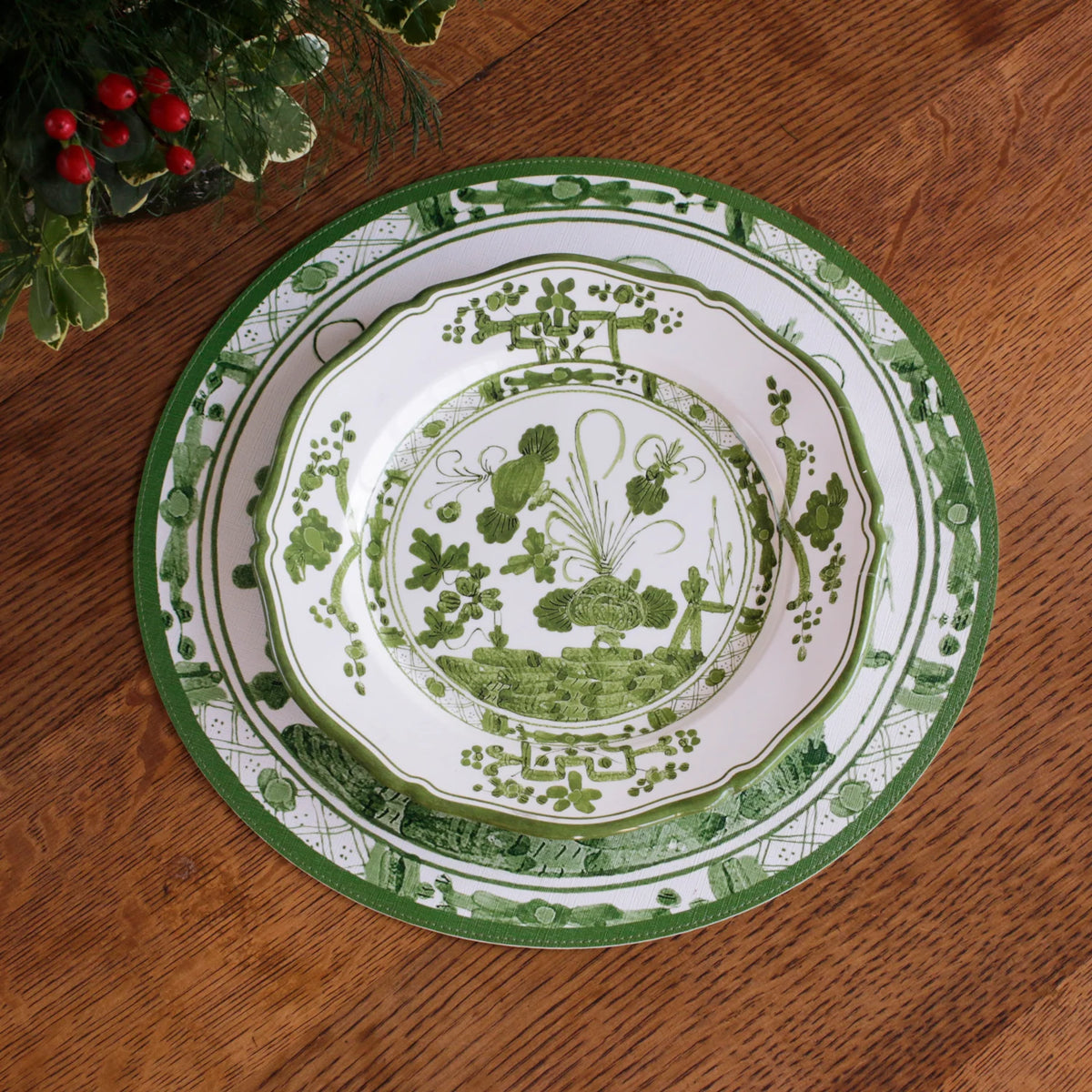 VIDA Faenza 11" Dinner Plate Set of 4 - Green