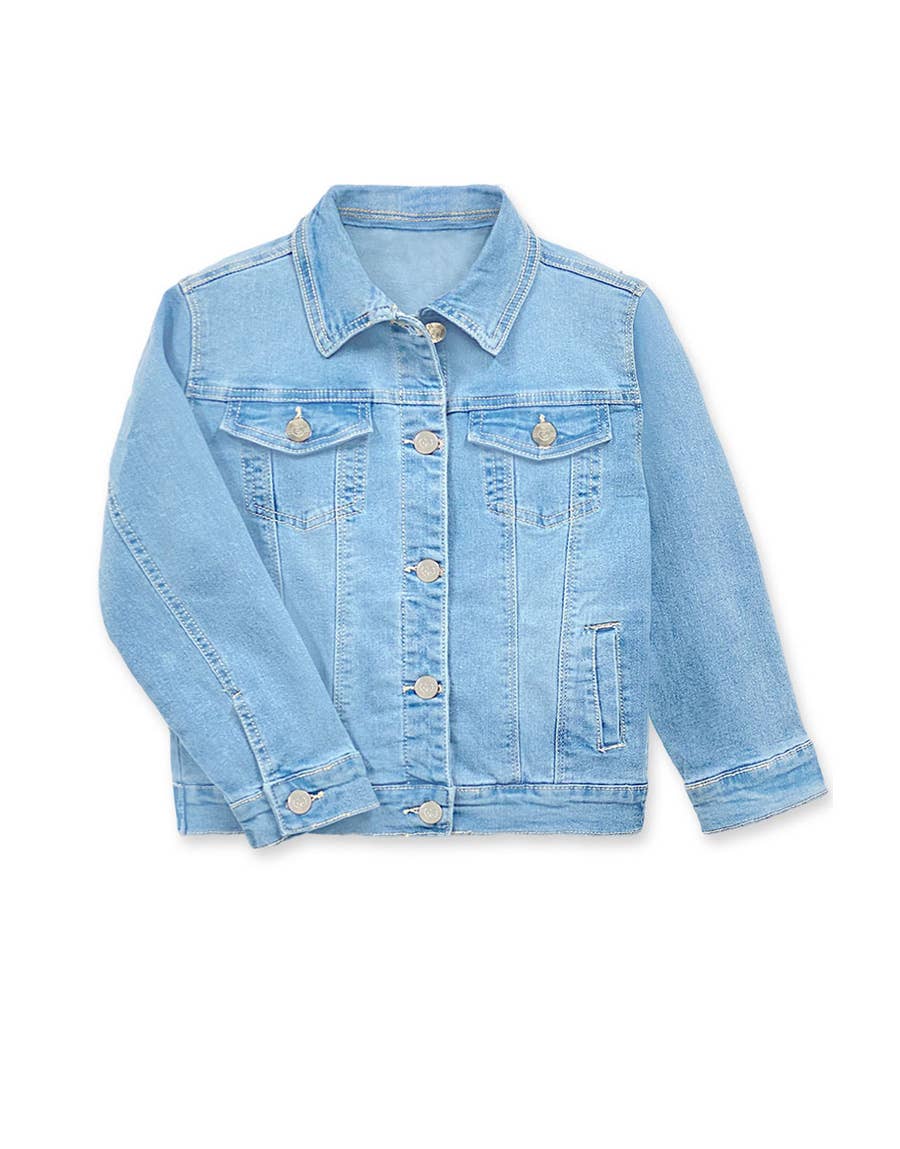 Girl's Stretch Denim Jacket Basic Cut