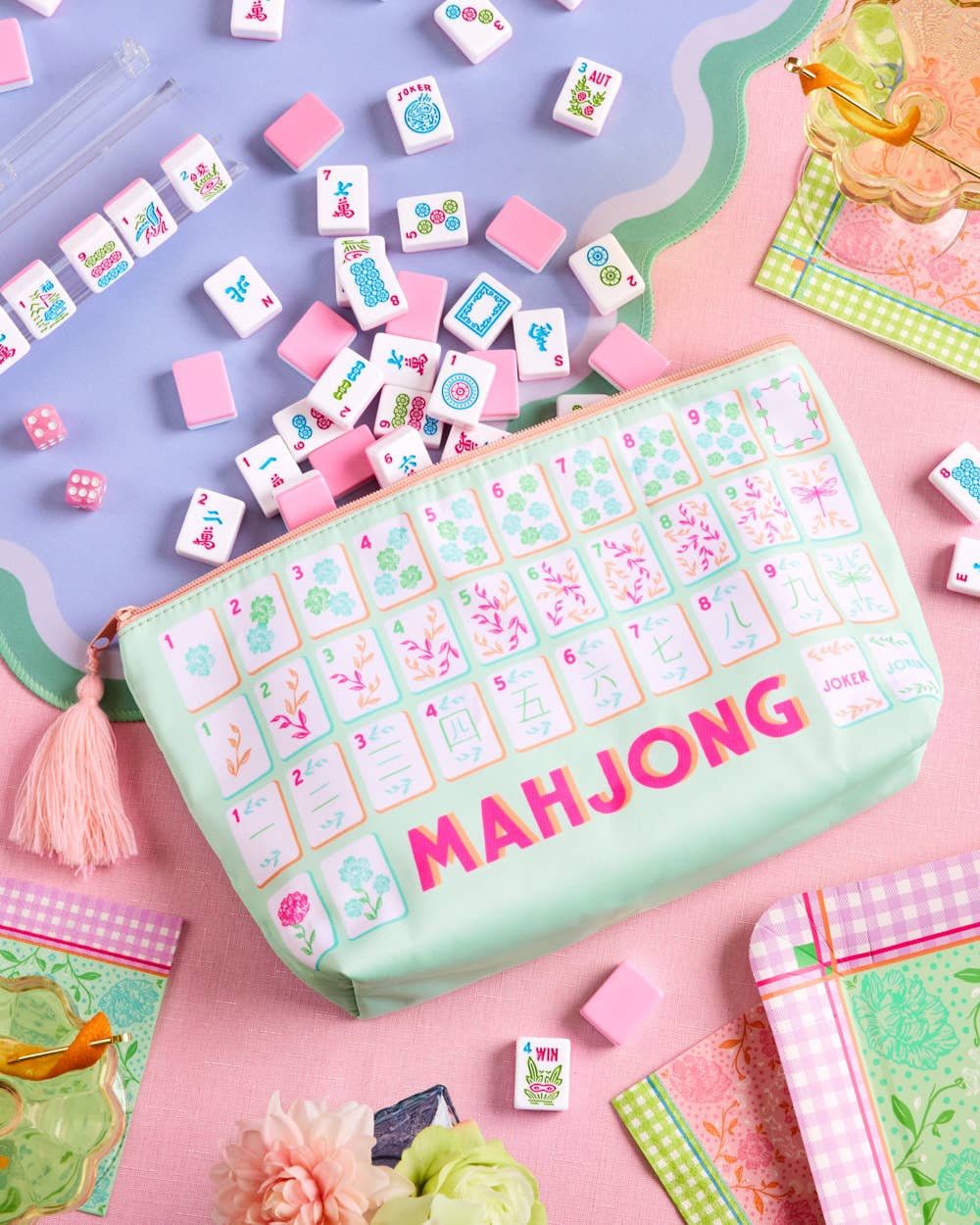 Mahjong Tile Bag - Nylon Zipper Bag