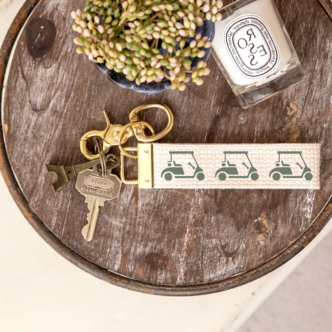 Green Golf Cart Keychain