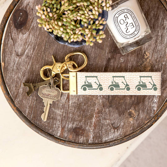 Green Golf Cart Keychain