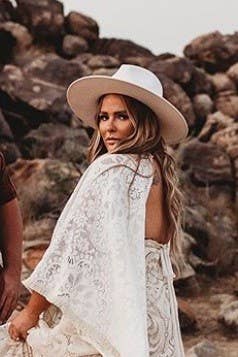 BILLIE - 100% Wool Felt Rancher, Satin Lined, Ivory