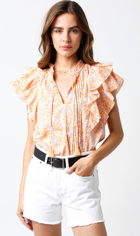 Flirty Floral Flutter Top