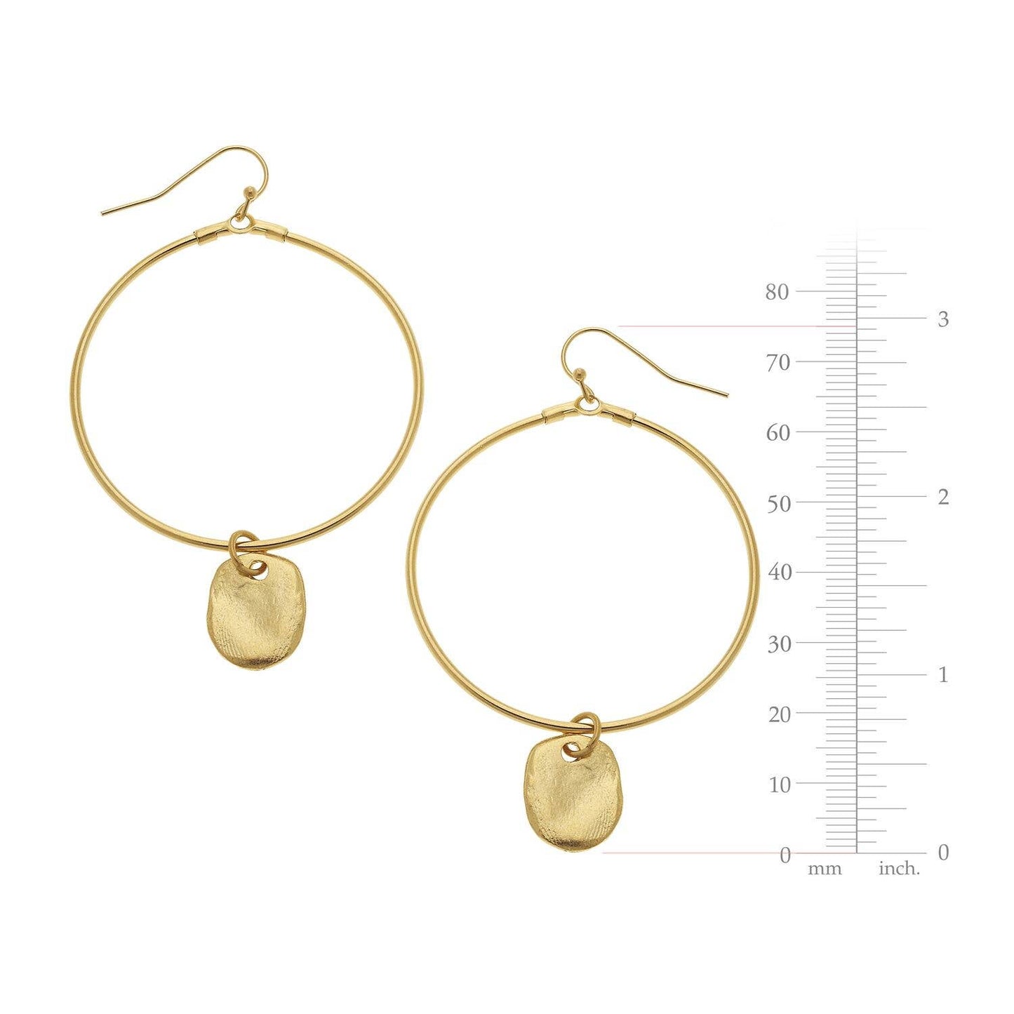 Gold Oval and Round Hoop Earrings