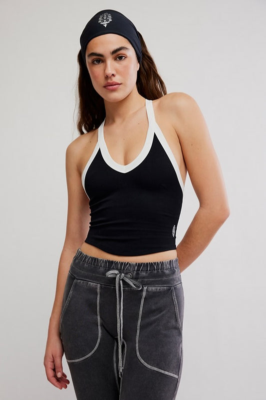 All Clear V-Neck Cami - Black / White Trim