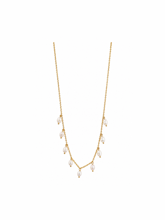 Dangle Pearls on Chain Necklace