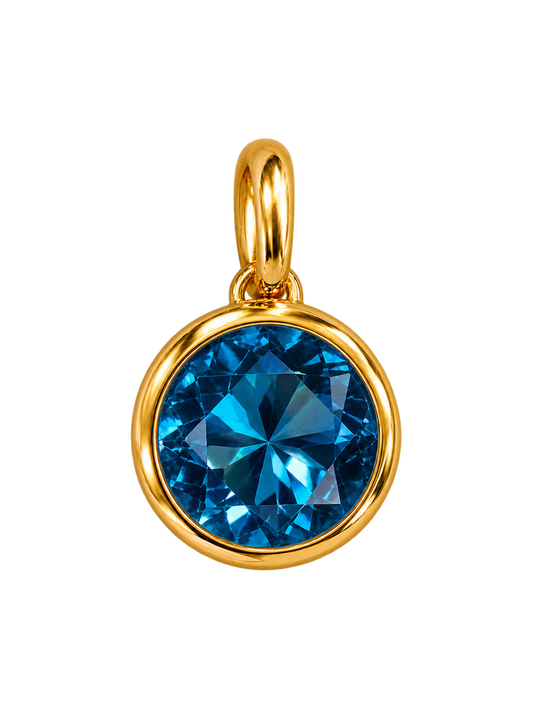 Blue Jewel Circle Charm