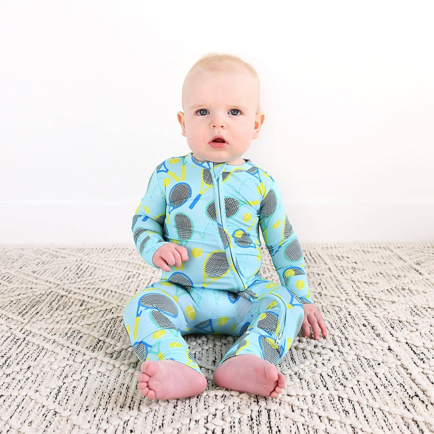 Roger Blue Tennis Zip Bamboo Sleepies Little Sports Outfit