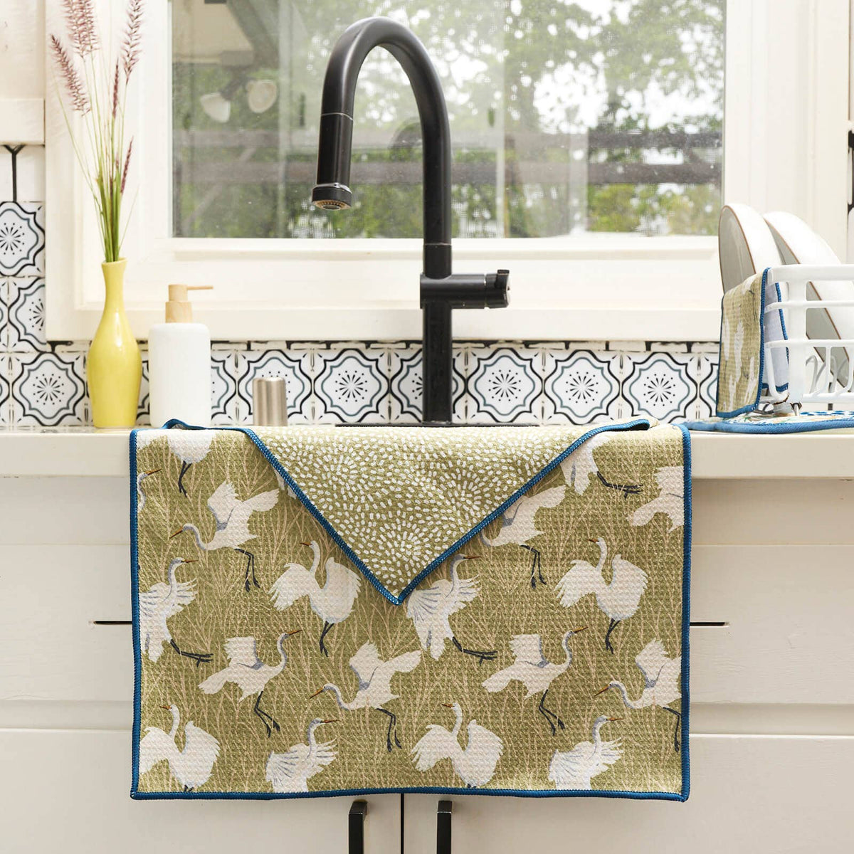 Egret & Reed blu Eco Kitchen Tea Towel