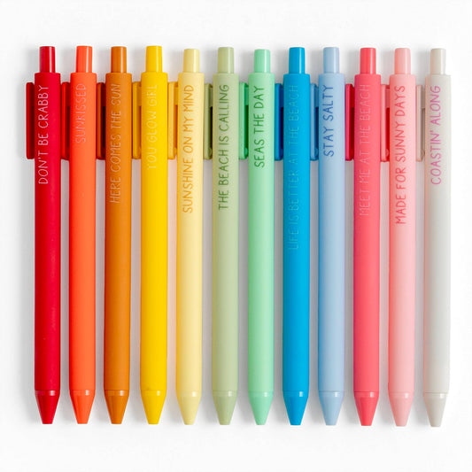 Spread Sunshine Coastal-Inspired Pen Set of 12