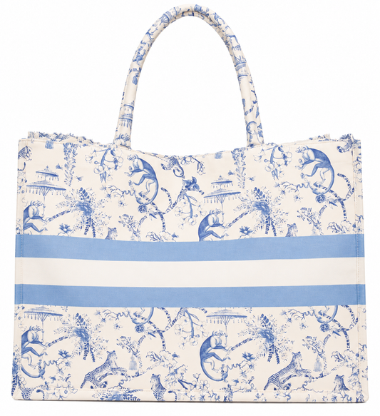 Borneo Classic Tote White/Blue