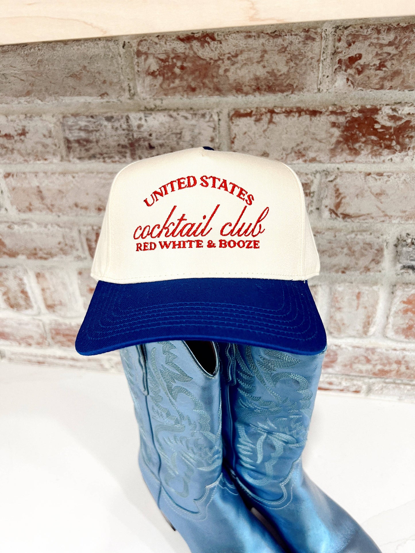 United States Cocktail Club- Royal/Natural 4th Of July Hat