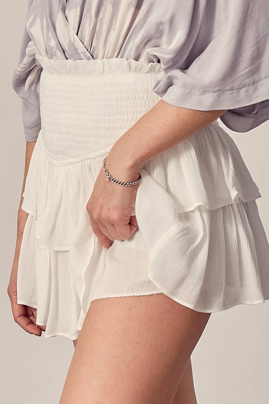 RUFFLE MINI SKIRT WITH SHORTS