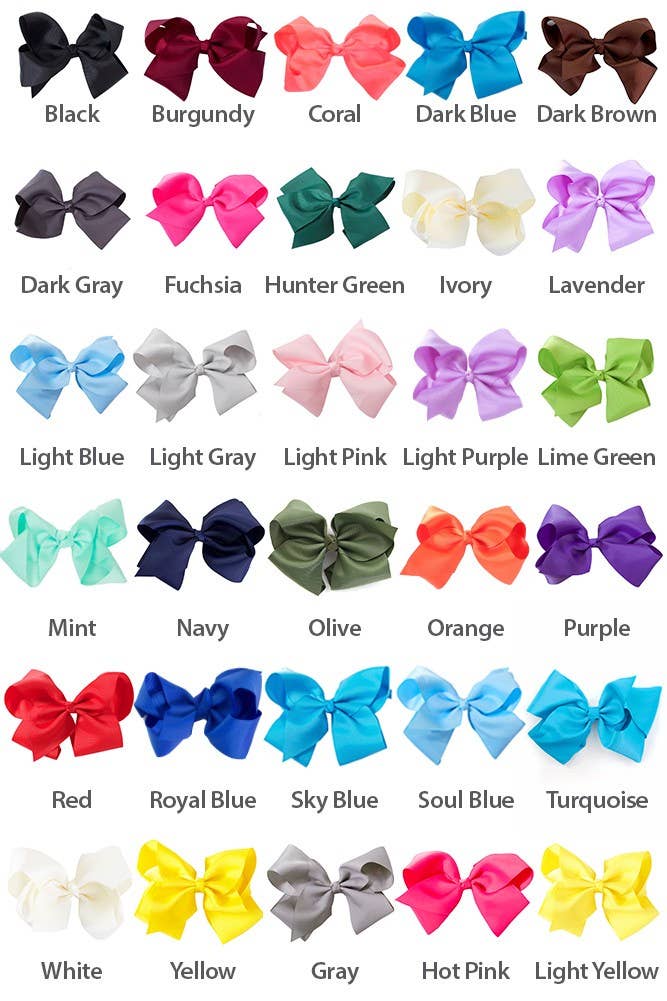 8 Inch Hair Bow With Alligator Clip (12pc)