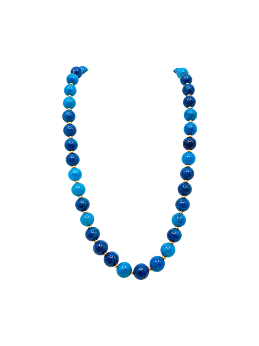 Glass Beaded Blue Necklace