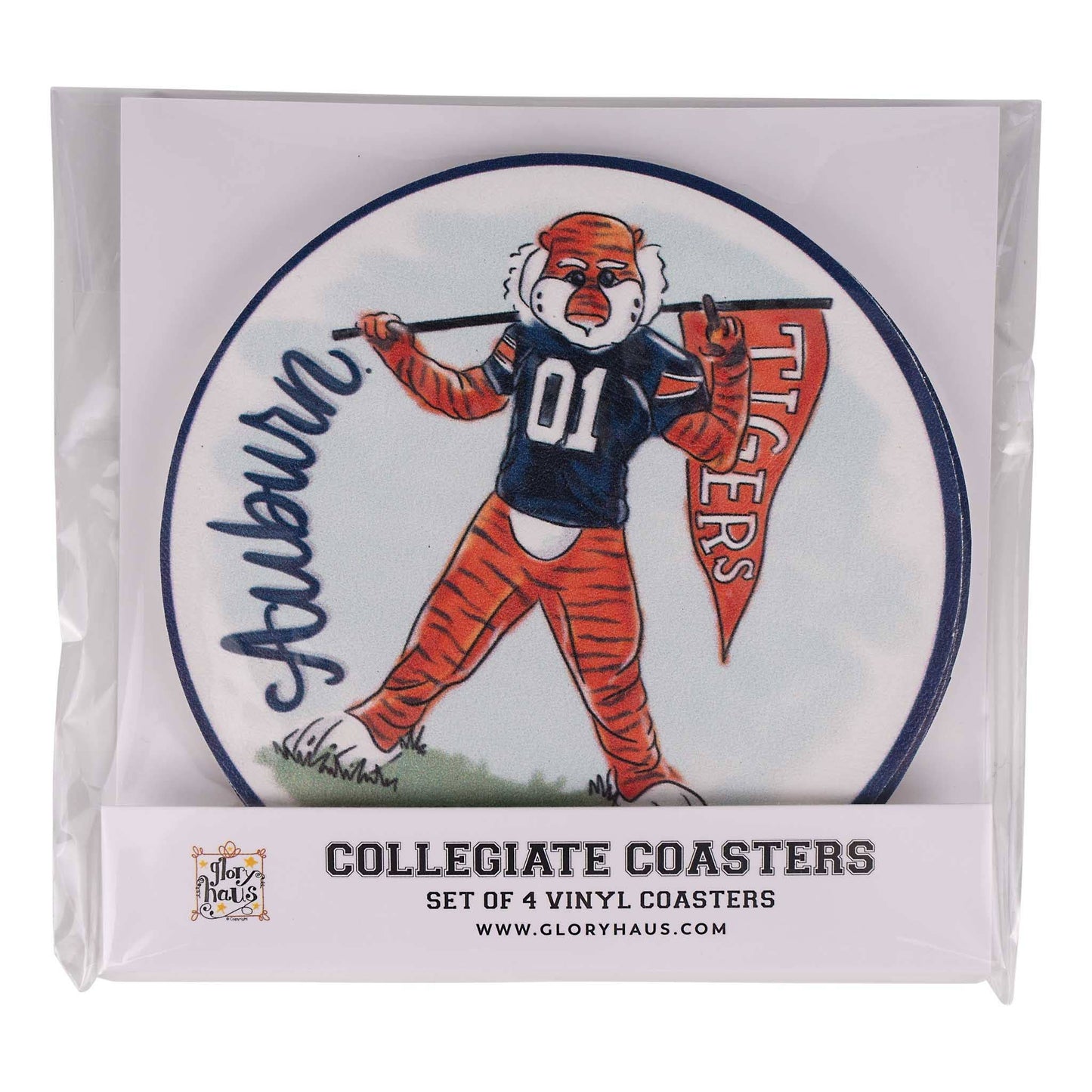Auburn Mascot Coaster Set/4