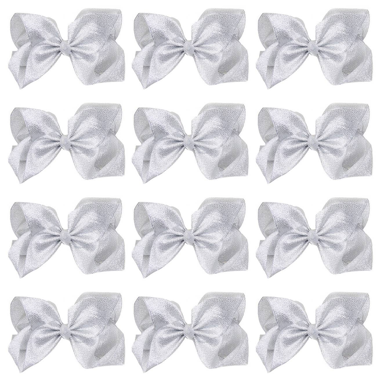 8 Inch Hair Bow With Alligator Clip (12pc)