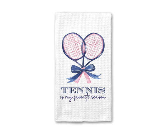 Tennis Favorite Season Towel, Tennis Kitchen Decor Preppy