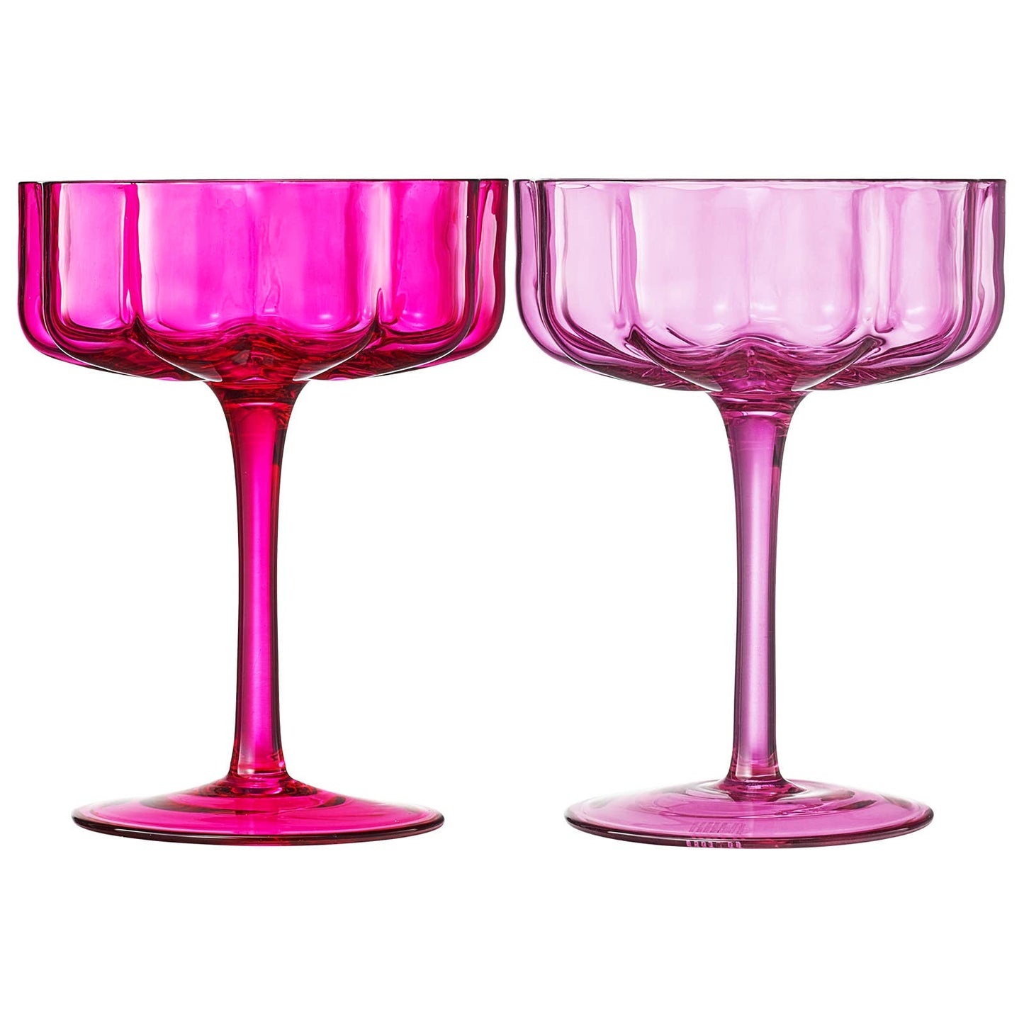 Flower Wave Champagne Coupe Cocktail Glassware | Set of 2