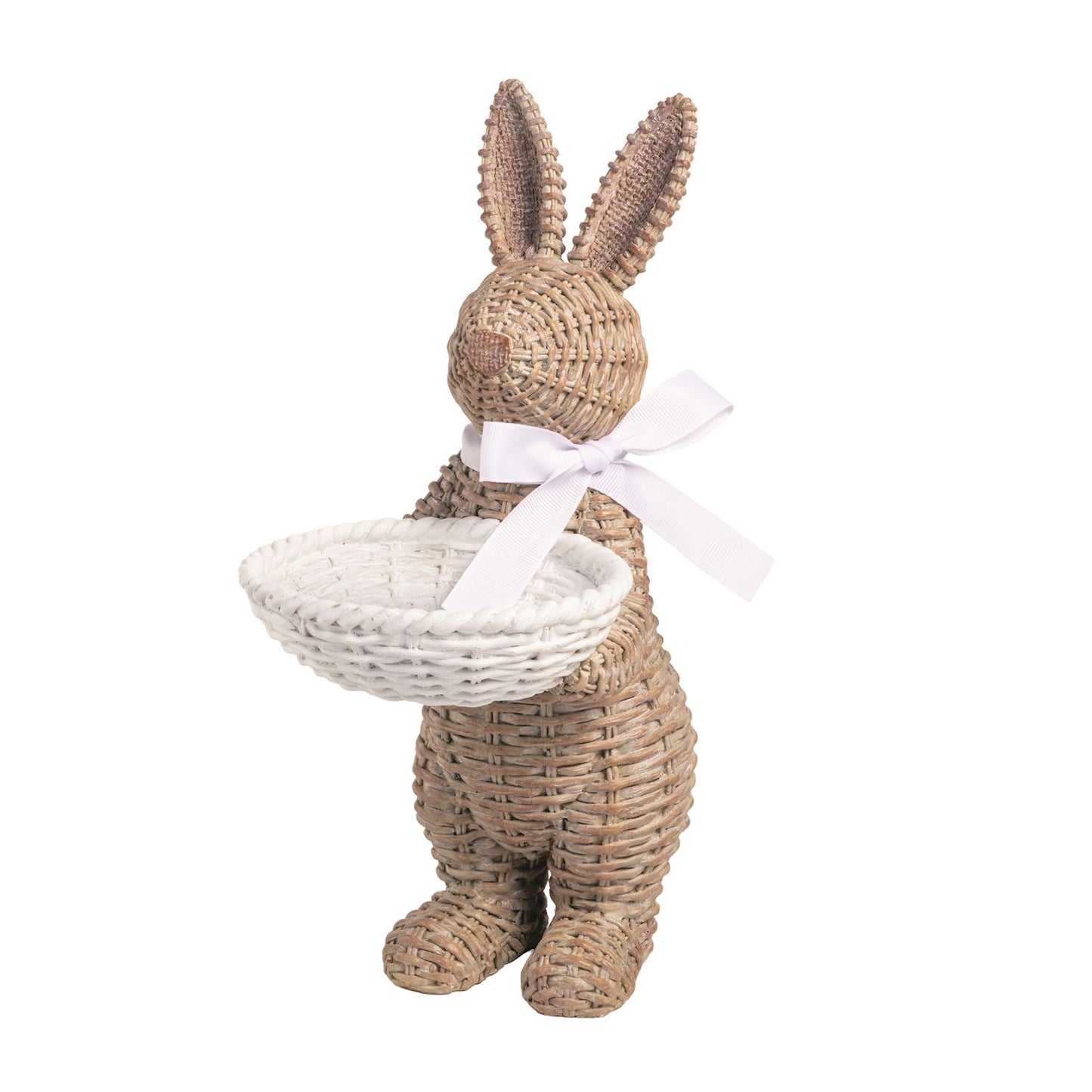 Woven Resin Bunny Tray Sitter