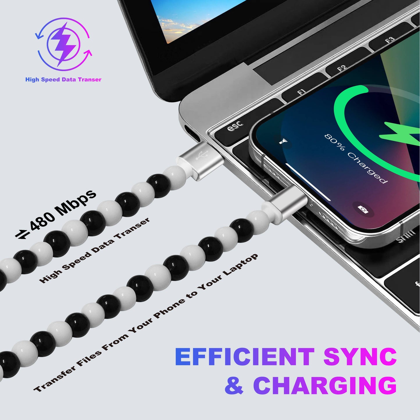 Tech Mod Beads iPhone Cables – Style Meets Function | 4 Ft