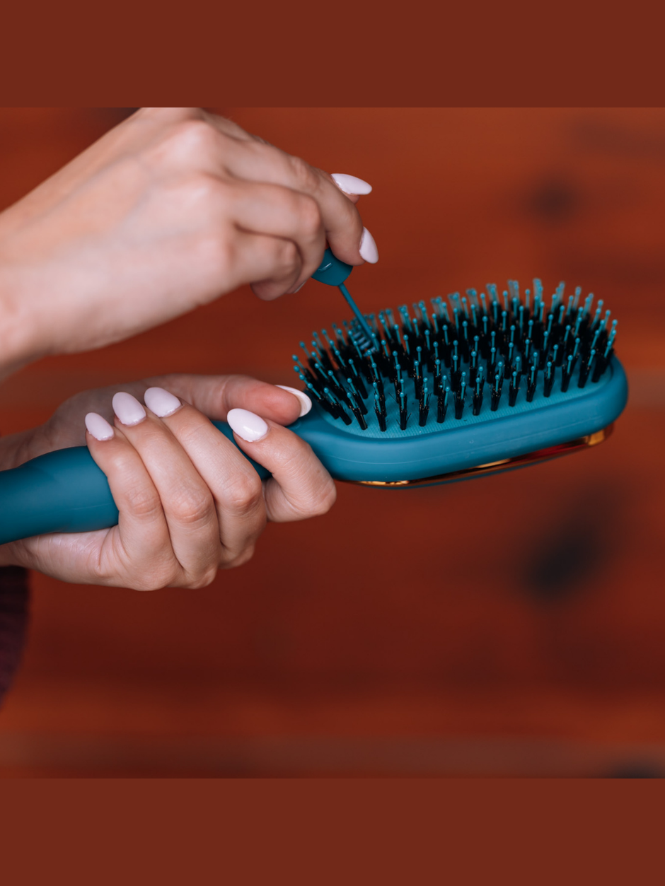 Boar Bristle Hair Brush - Teal With It