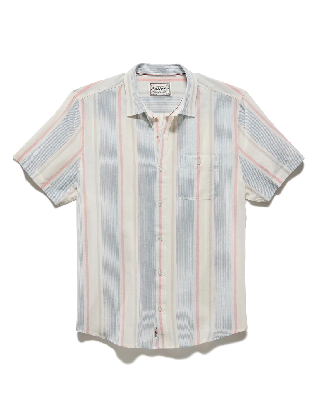 Brent SS Stripe Linen Blend Shirt