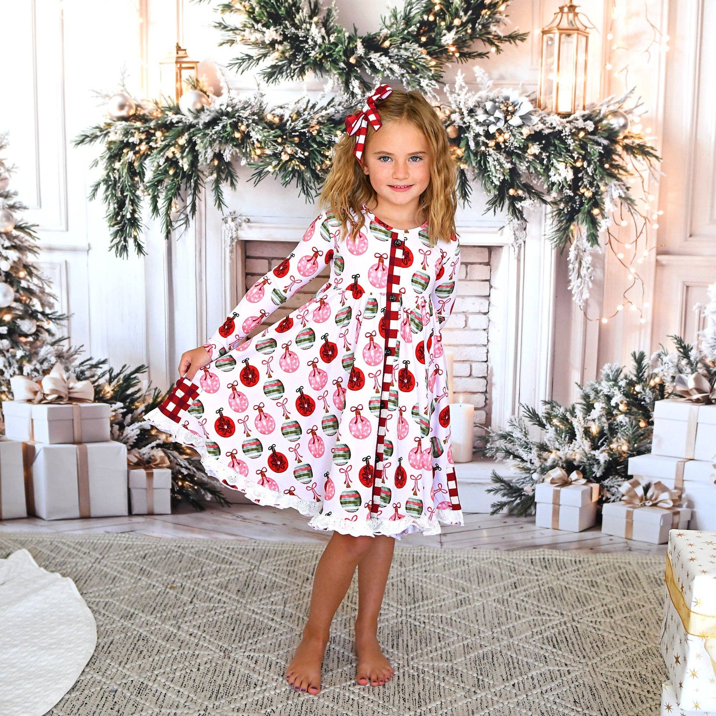 Kit Ornaments BUTTON DRESS Christmas Bamboo Outfit