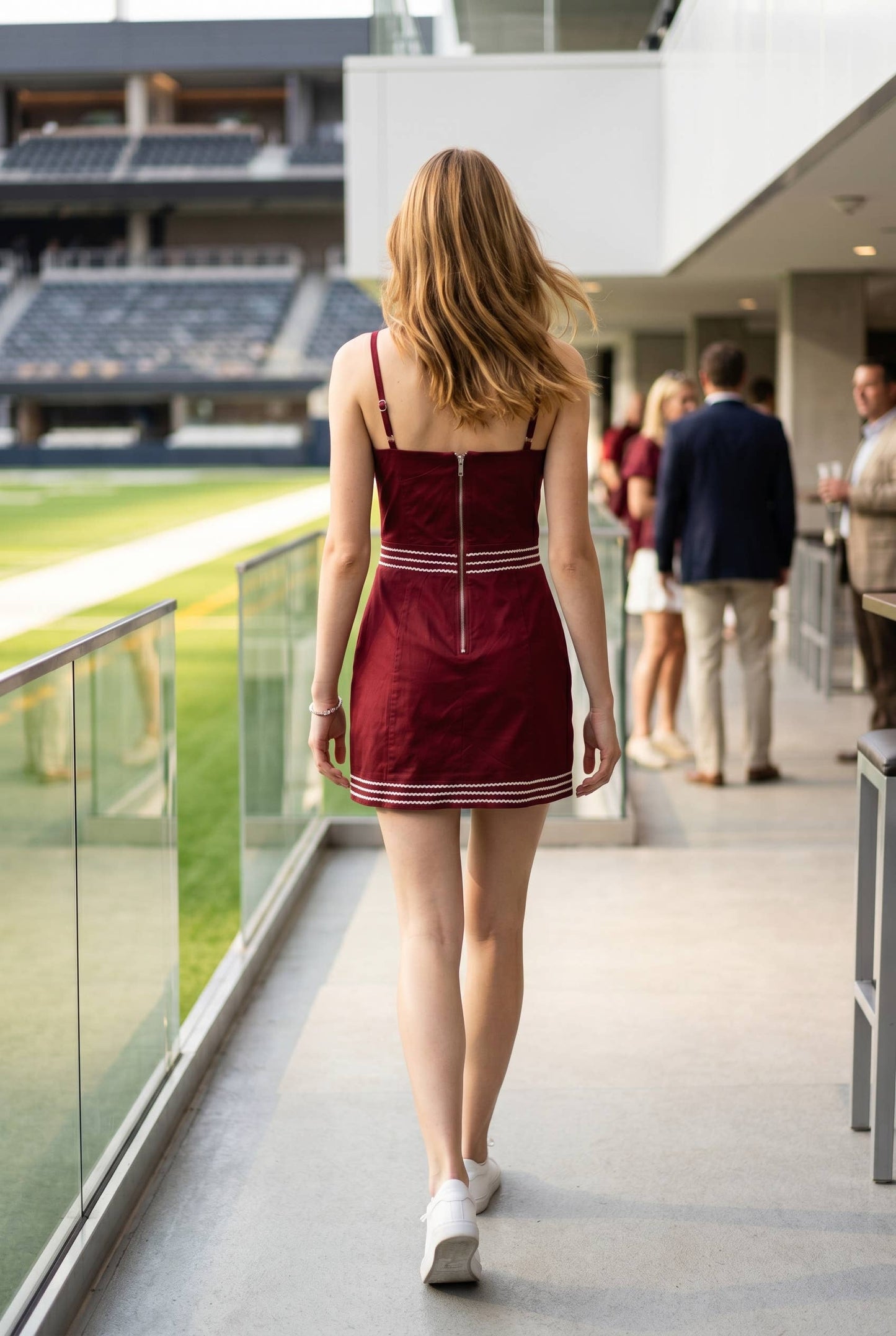 Exclusive Lace Trimmed Day-to-Night Mini Dress