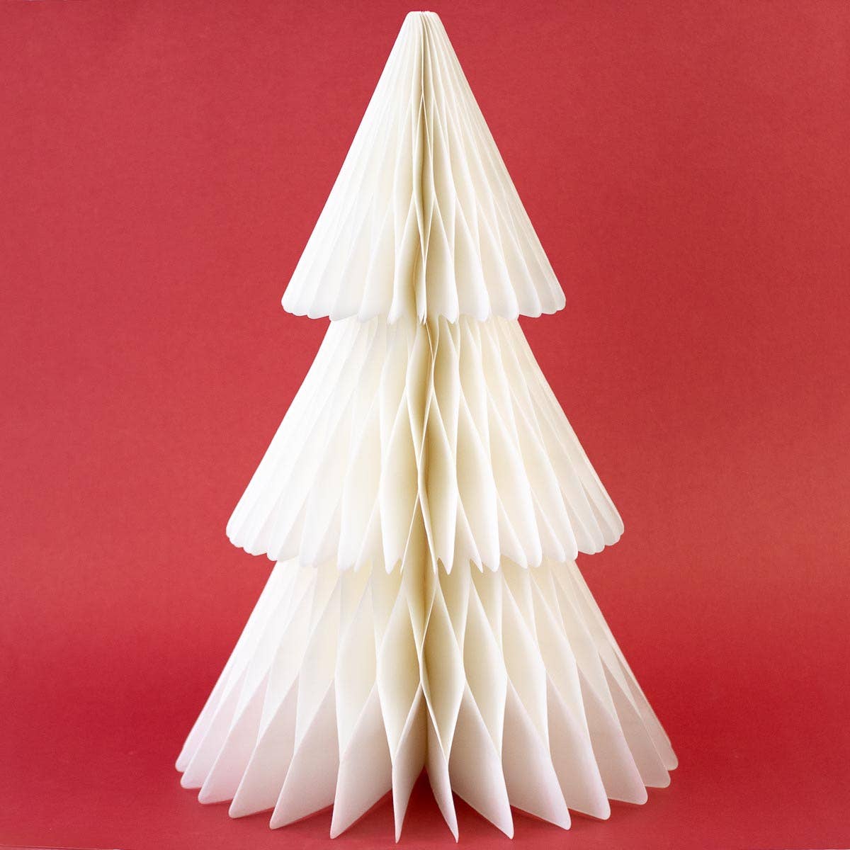 Accordion Paper Tree in Ivory - Elegant Holiday Decor