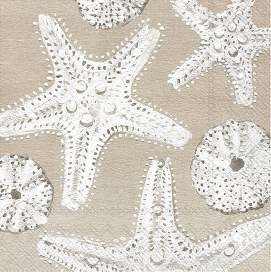 Paper Cocktail Napkins 20ct Beach Treasures Starfish