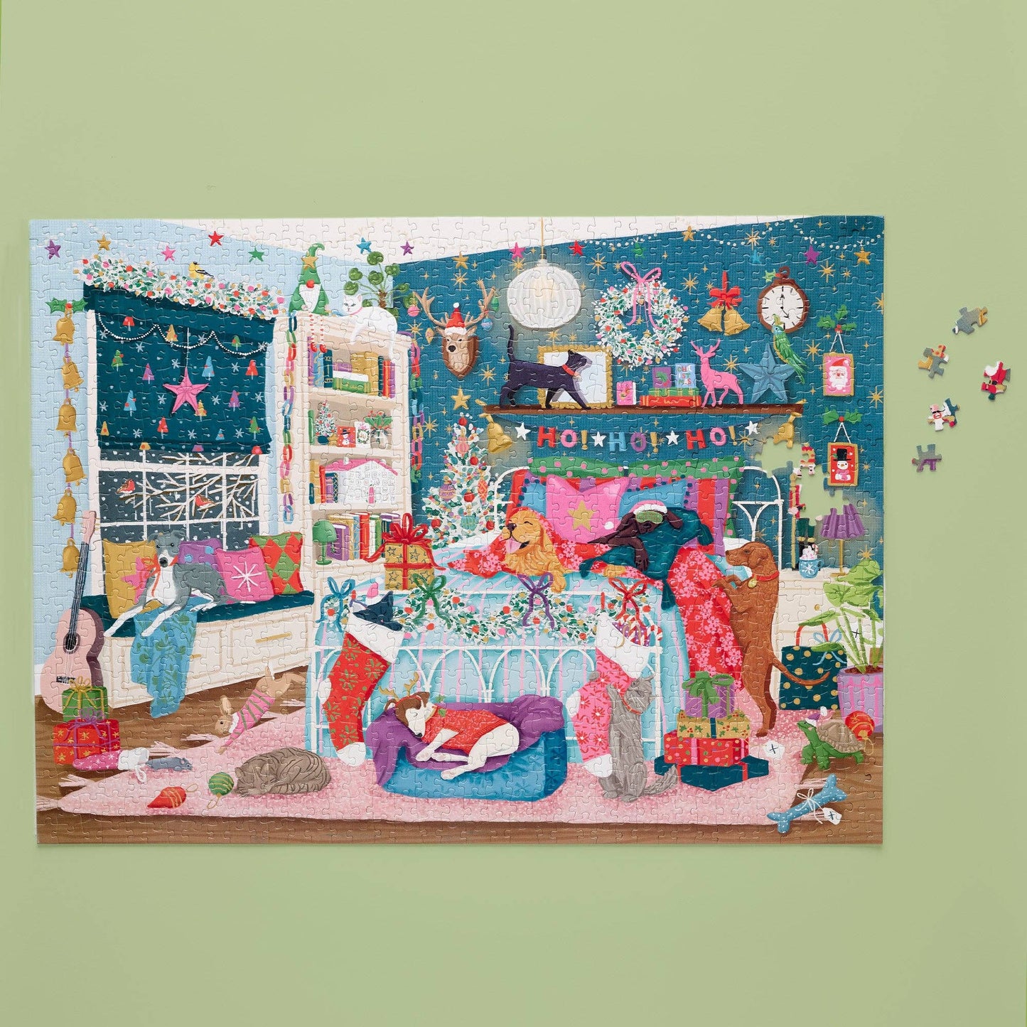 Christmas Morning 1000 Piece Gold Foil Puzzle Holiday Gift