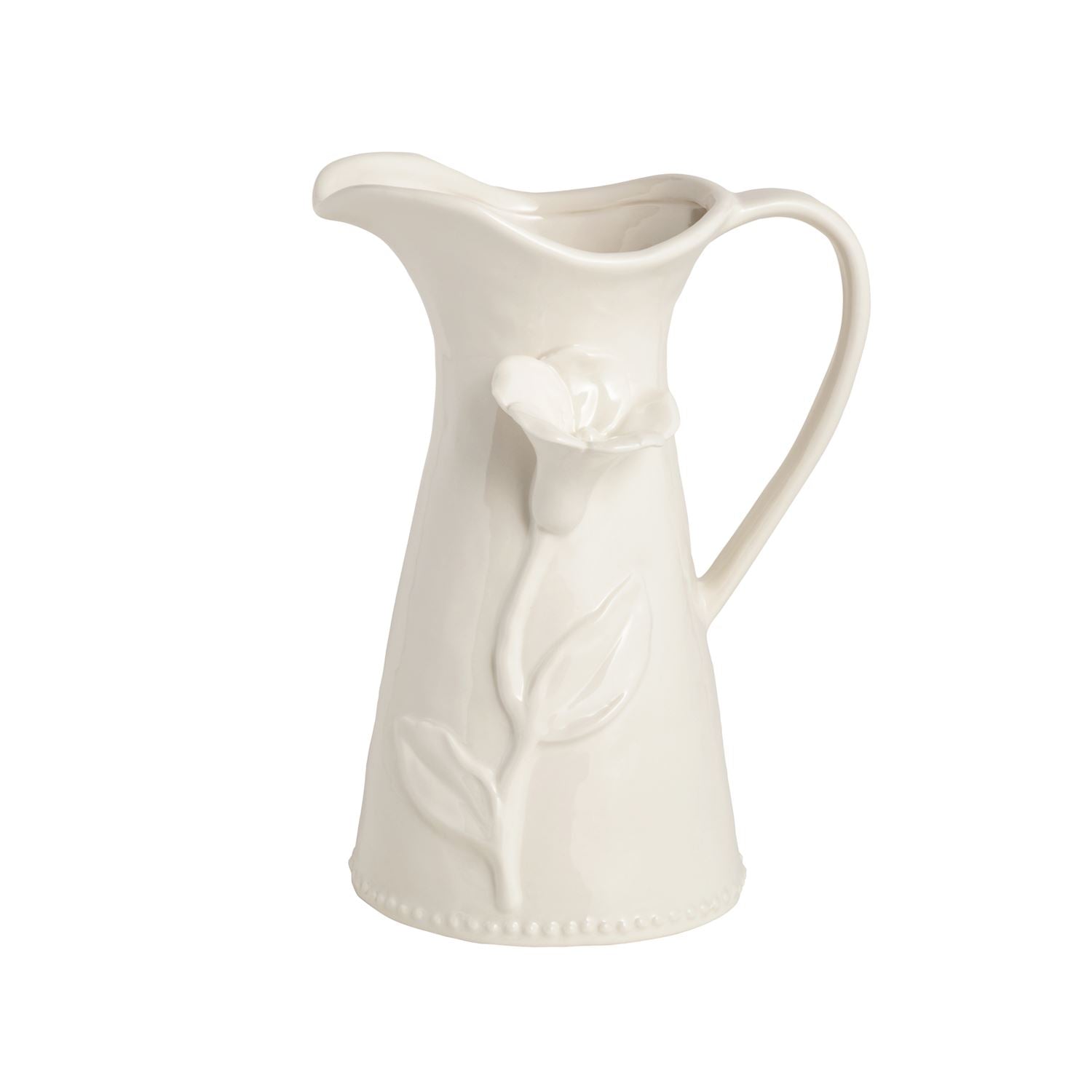 White Flower Pitcher