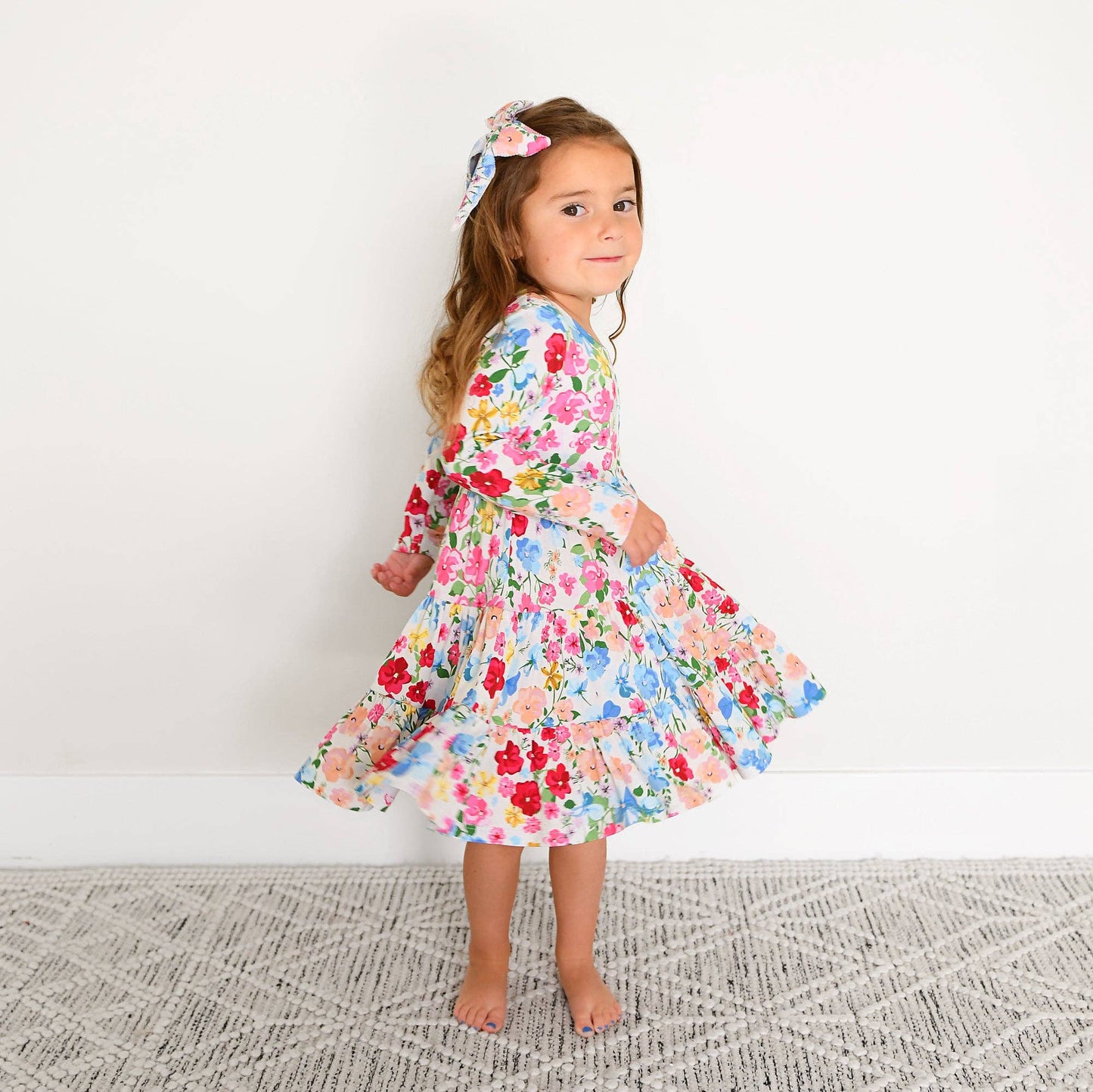 Kaylee SWING DRESS Bamboo Floral Kids Clothing Outfit