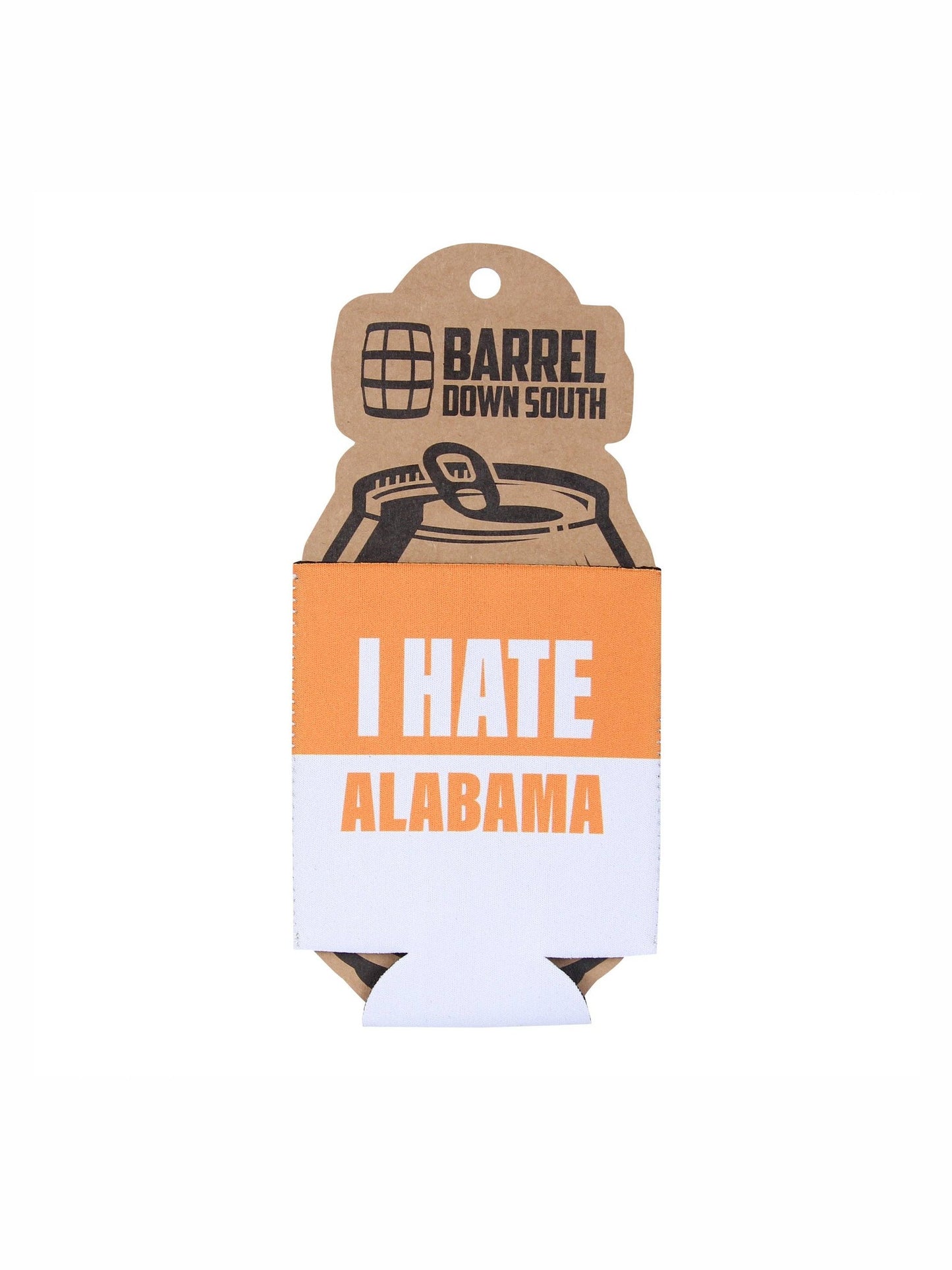 Orange/White I Hate Alabama Can Cooler