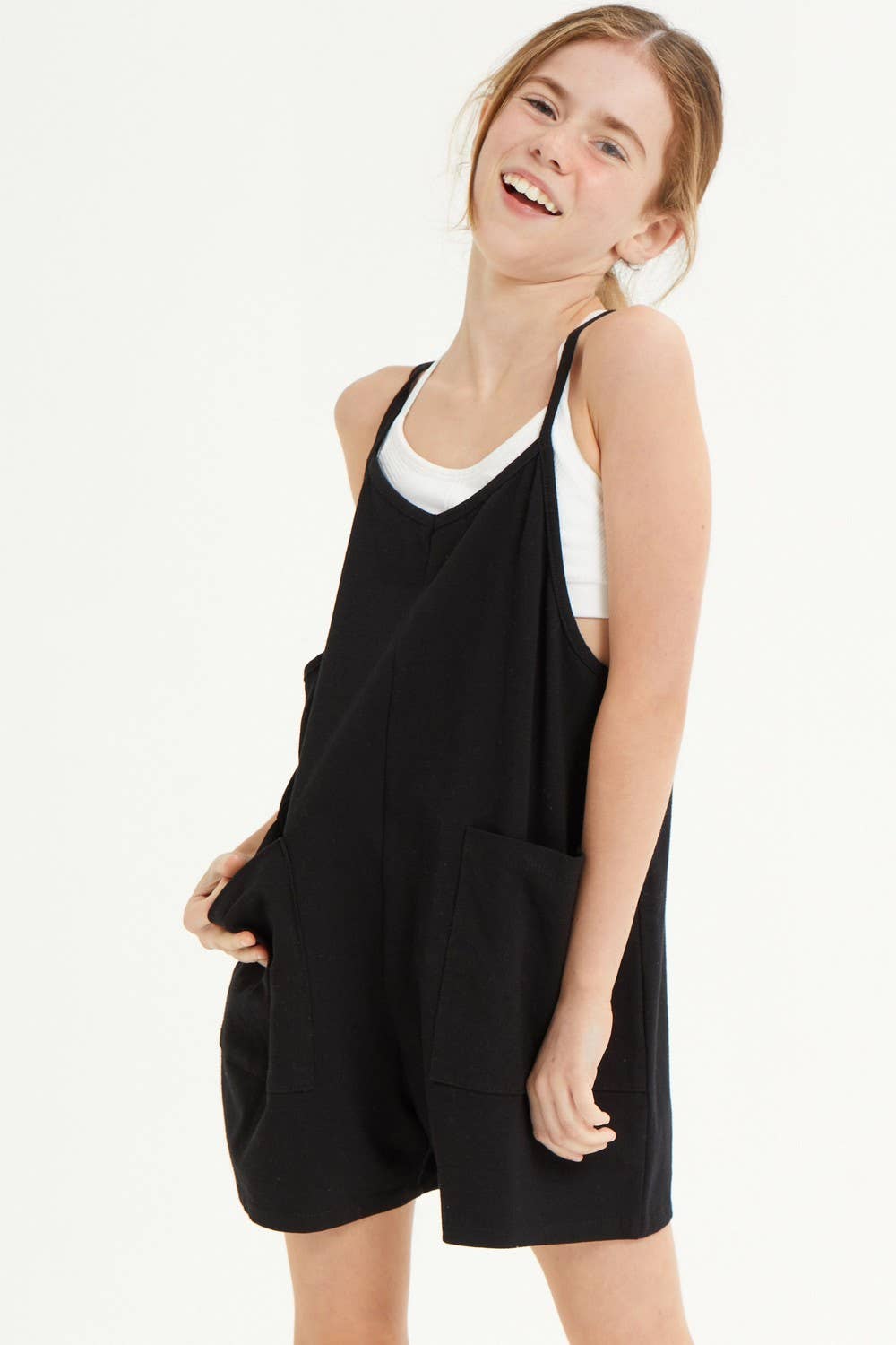 Two Pocket Cotton Overall Romper / Onesie