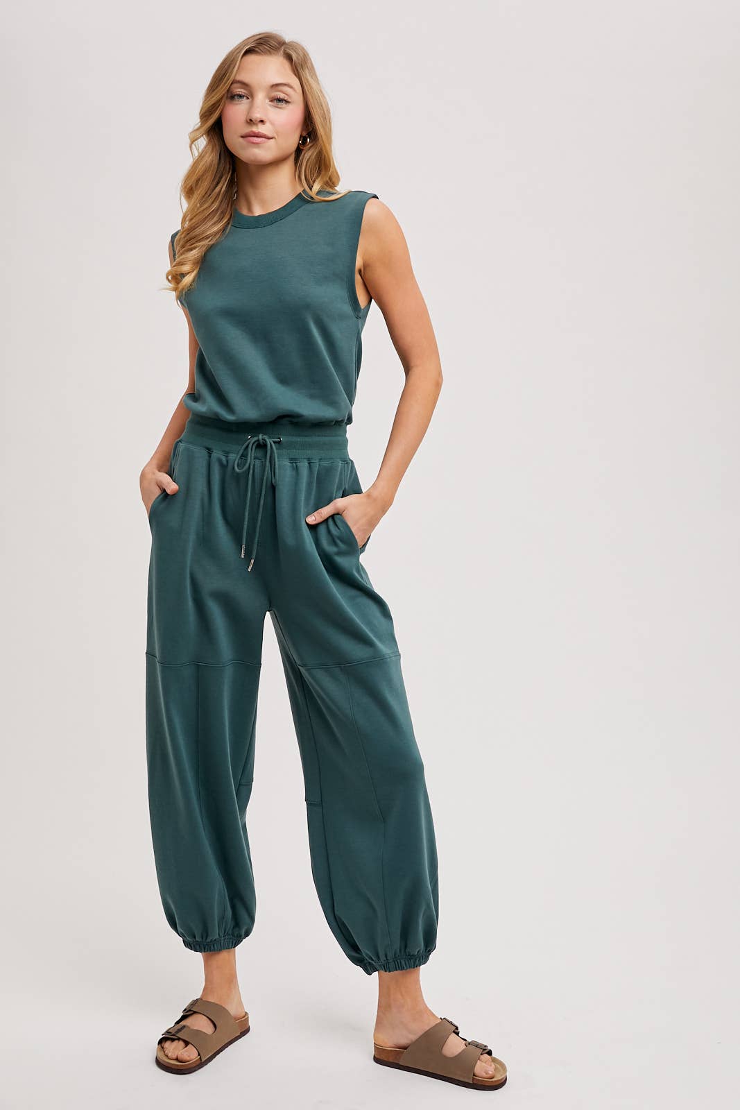 Sleeveless Ecru Jumpsuit