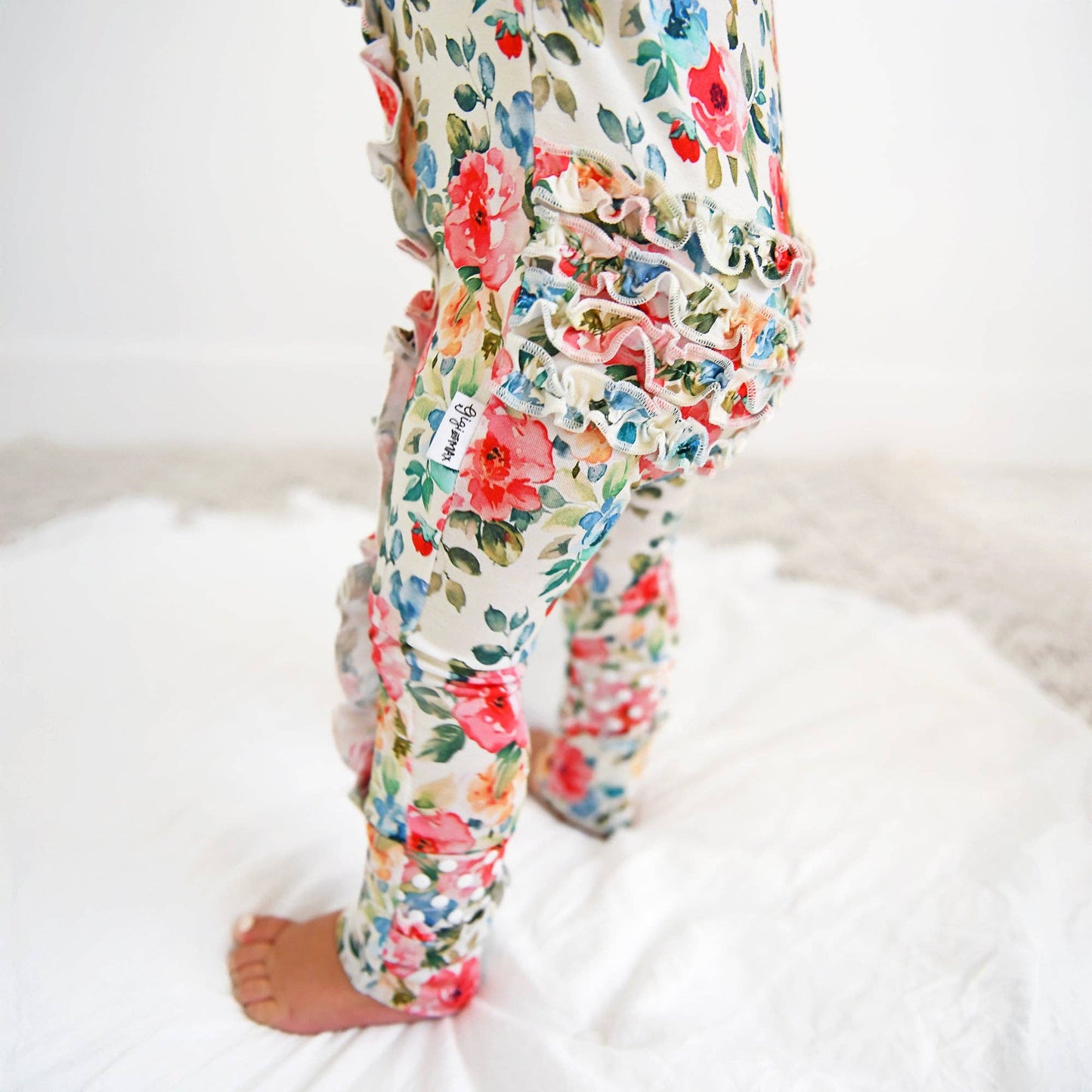 Nayeli RUFFLE ZIP Bamboo One Piece Floral Baby Clothing