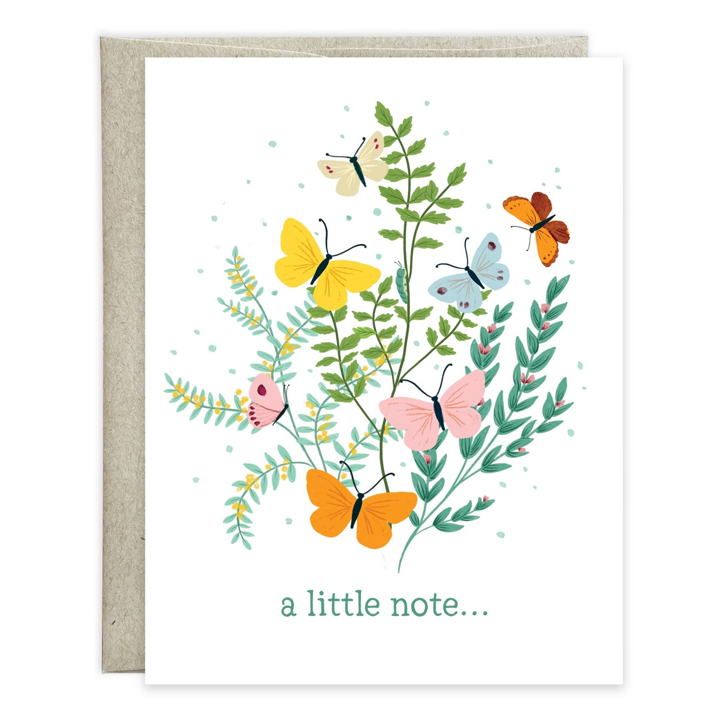 Thinking of You Greeting Card - Ferns/Butterflies