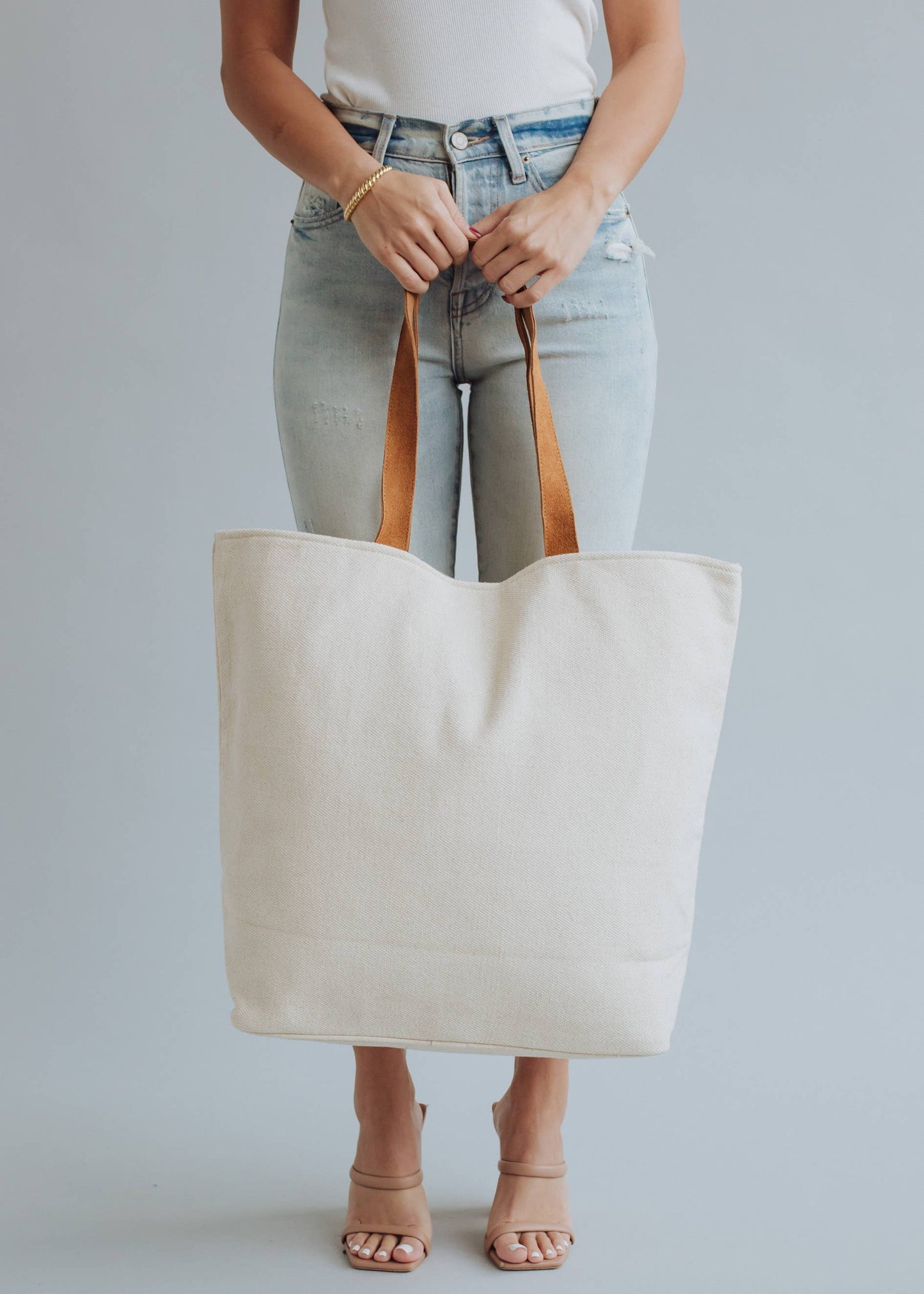 Drink By The Pool Tote Cream