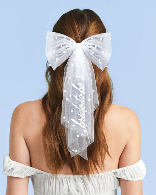 Bride to Be Pearl Hair Bow | bachelorette, bridal, accessory