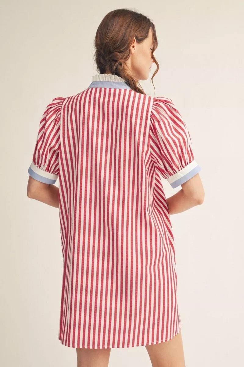 Red White & Blue Striped Dress