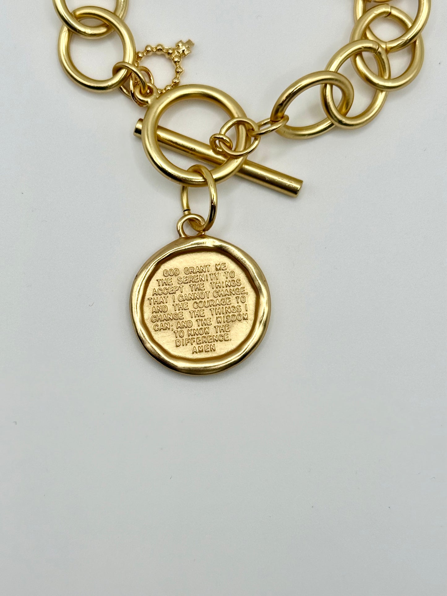 Heirloom Matte Gold Serenity Prayer Bracelet