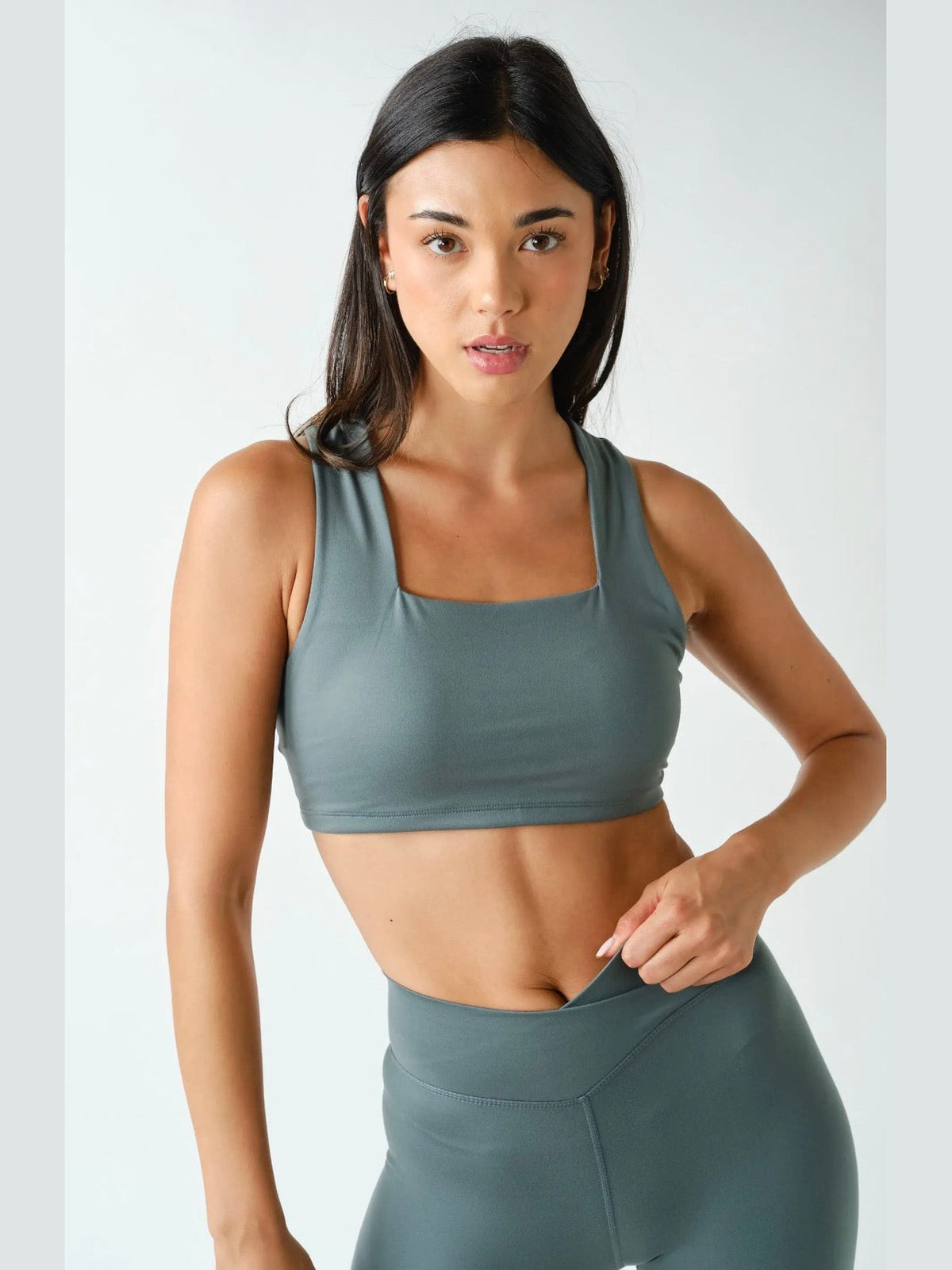 Venice Square Neck Top - Eucalyptus