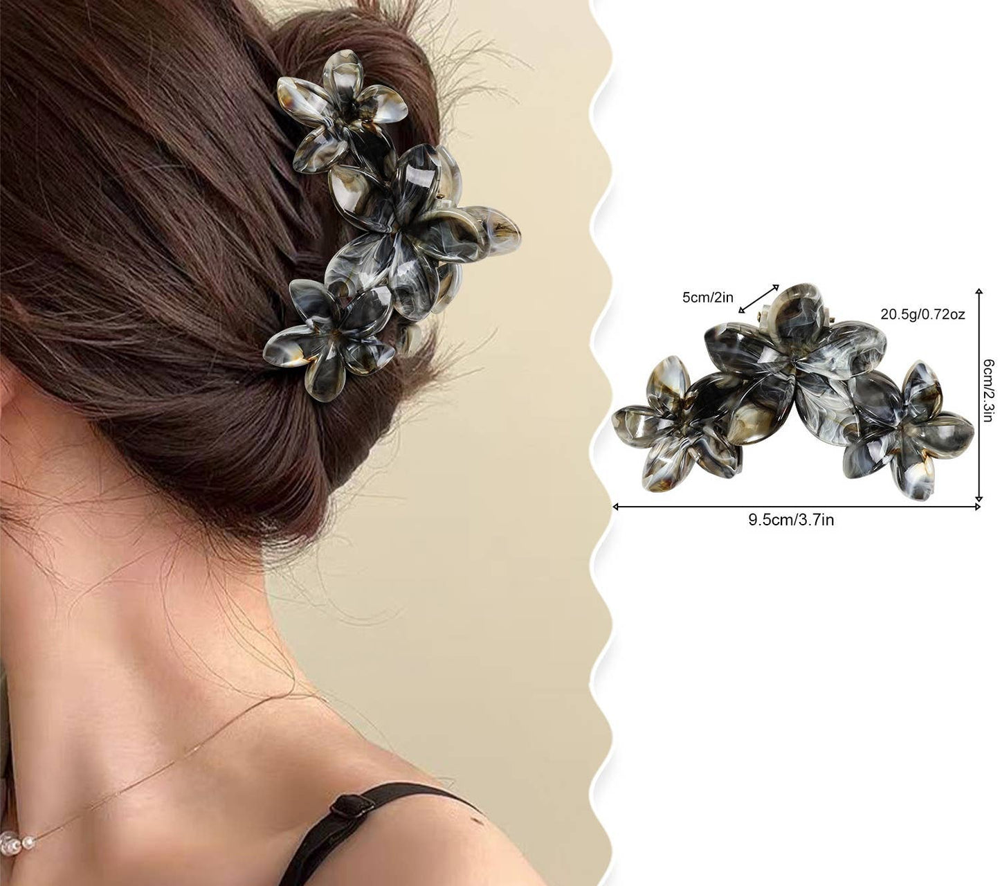 Women's Colorful Flat Round Flower Bow Hair Claw Clip