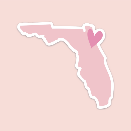 Pink Florida Heart Sticker