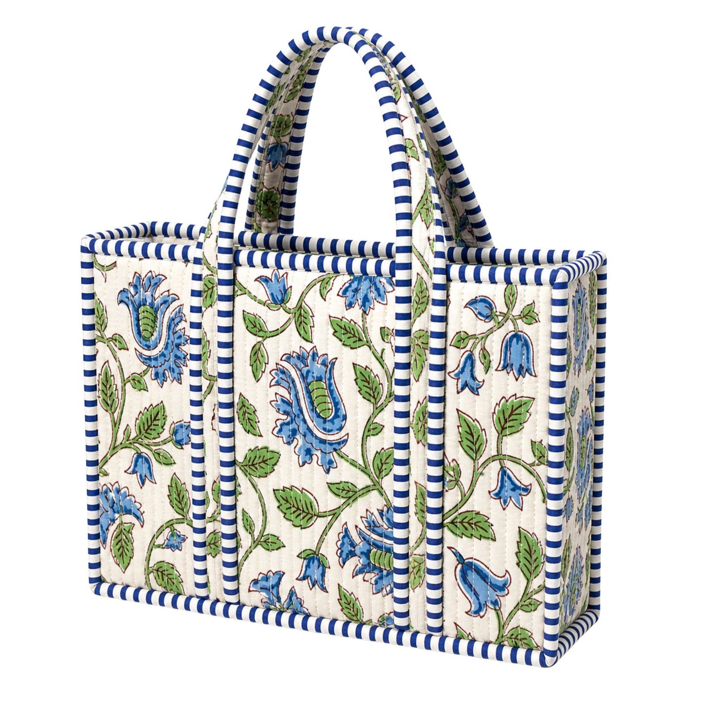 Blue Paisley Quilted Bag Print
