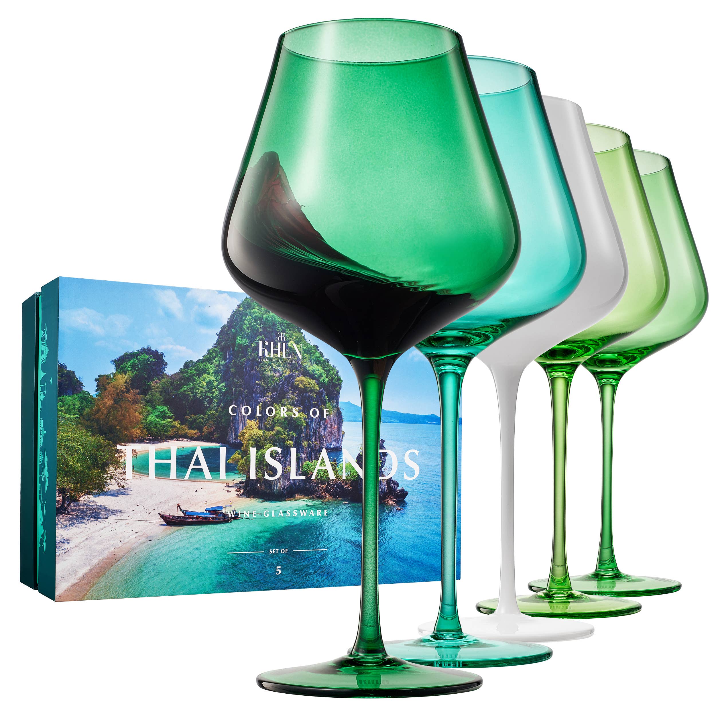 Beaches of the Thai Islands Wine Glassware