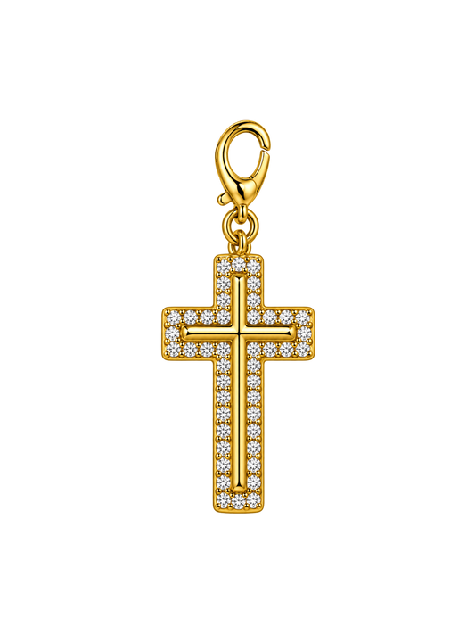 Crystal Border Cross Charm