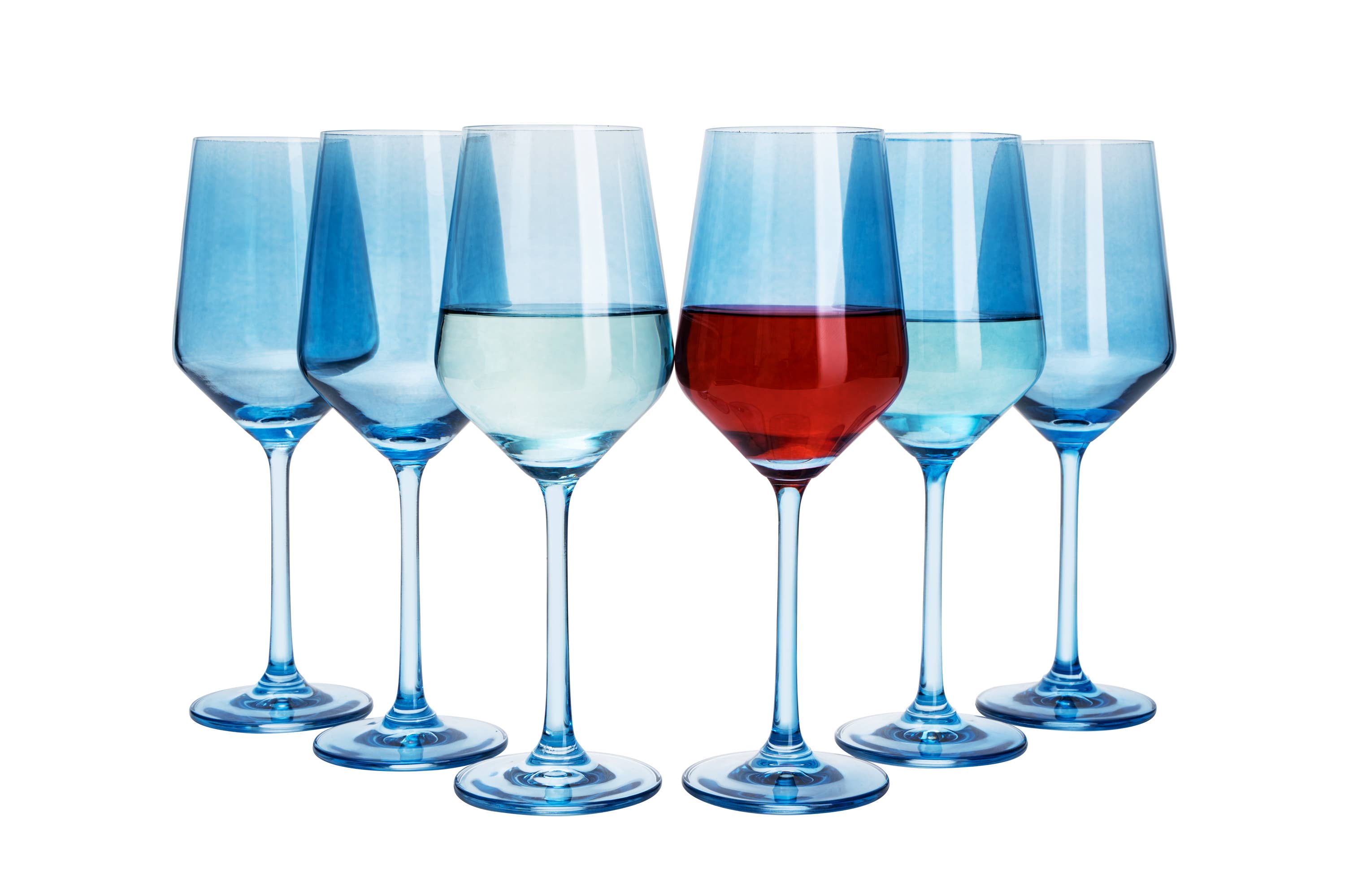 Blue Wine Glasses Set of 6 - Thumbnail 2